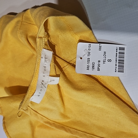 Yellow Linen ruffle dress - Picture 4 of 4